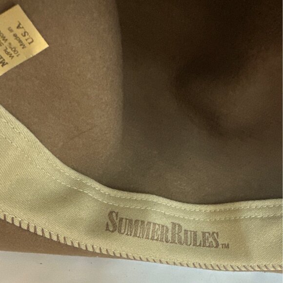 Summer Rules Unisex Brown Wool Lite Felt Western Hat Sz M - Picture 8 of 9